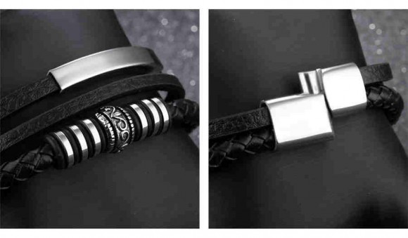Мужской кожаный браслет Сигур