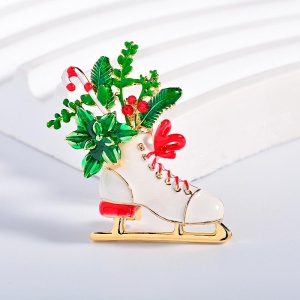 Брошь Новогодняя коньки