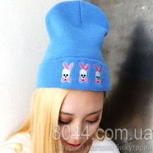 Шапка Skull bow блакитного кольору Шапка Skull bow блакитного кольору