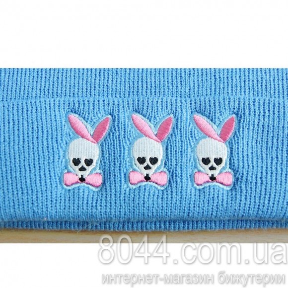 Шапка Skull bow голубого цвета Шапка Skull bow голубого цвета