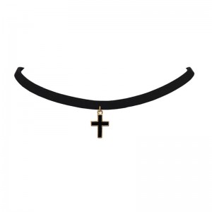 Замшевий чокер із кулоном Хрест