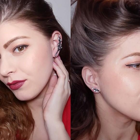 Серьги каффы Веточка