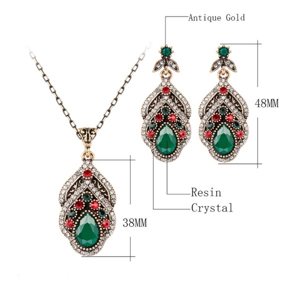 Набор украшений в турецком стиле украшений Фериде: кулон, серьги