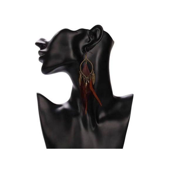 Серьги перья в бохо стиле Легкость