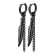 Серьги подвески из стали цепочка и перо Spikes SE1008
