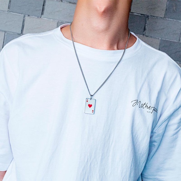 Парний кулон зі сталі карта Туз