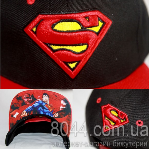 Кепка с прямым козырьком Супермен чёрного цвета