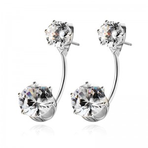 Сережки гвоздики Подвійний кристал