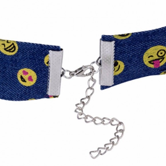 Джинсовый чокер Смайлики