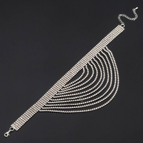 Чокер-колье с кристаллами Полоса Чокер-колье с кристаллами Полоса