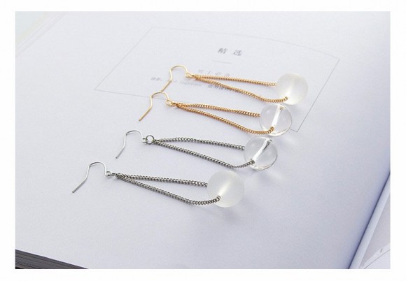 Сережки довгі Скляна куля