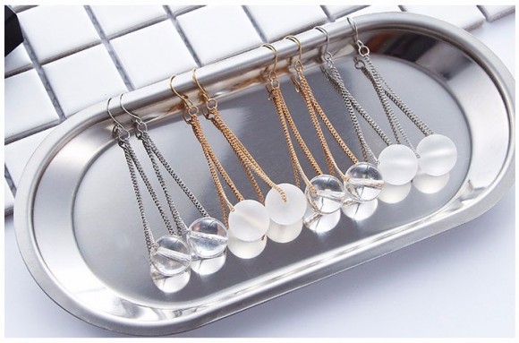 Сережки довгі Скляна куля