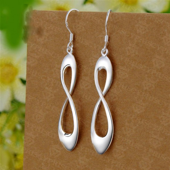 Сережки підвіски Нескінченність посріблені