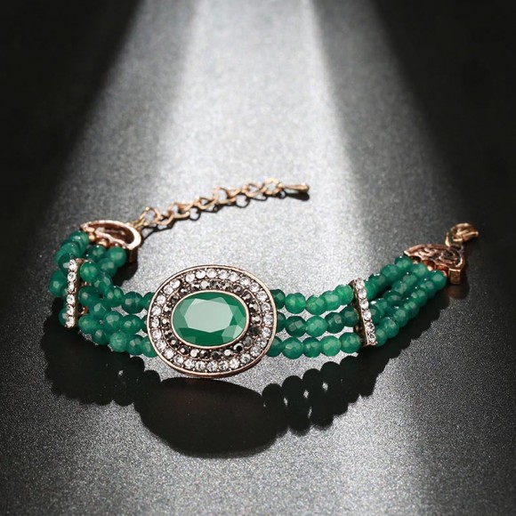 Браслет у турецькому стилі з нефритом Етно