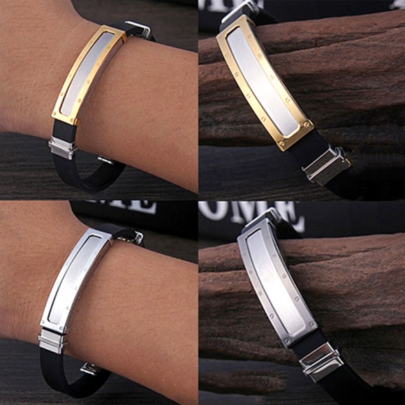 Браслет із каучуку та сталі Men Design