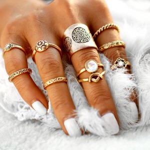 Кольца на фаланги пальцев Antique Midi (набор из 9 штук) Кольца на фаланги пальцев Antique Midi (набор из 9 штук)