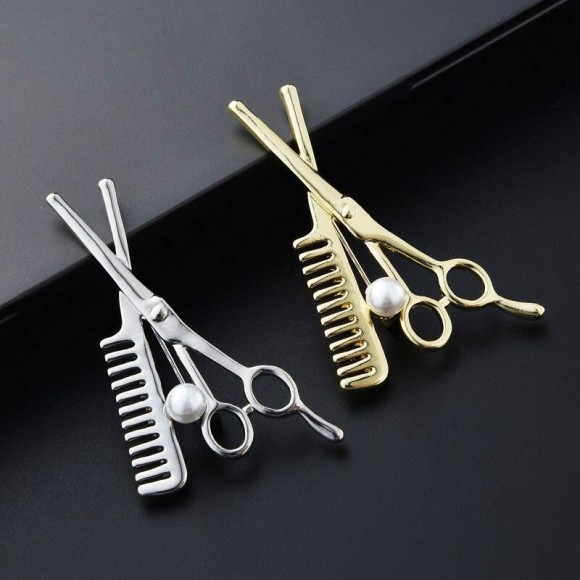 Брошка перукар ножиці