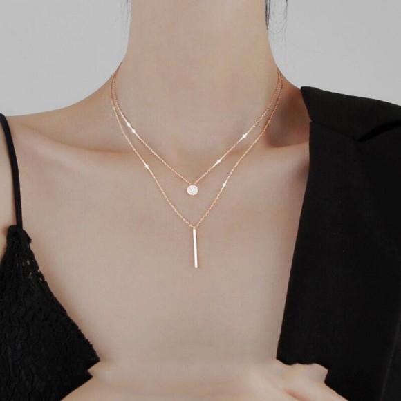 Ланцюжок на шию з кулоном паличка