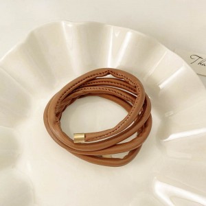 Кожаная лента для волос с проволокой