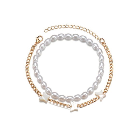 Браслет на ногу Бабочка двойной Браслет на ногу Бабочка двойной