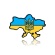 Брошь карта Украины с тризубом