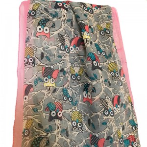 Шифоновый шарф с совами