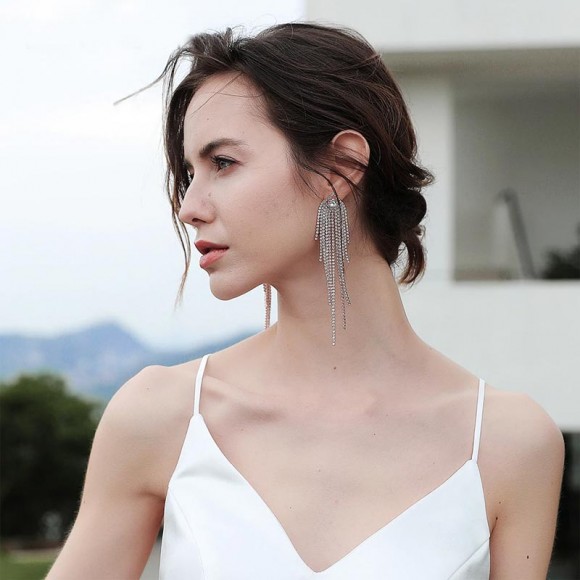 Длинные вечерние серьги Джессика