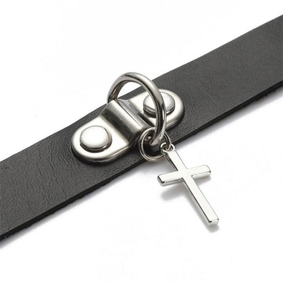 Шкіряний чокер із маленьким хрестом Шкіряний чокер із маленьким хрестом