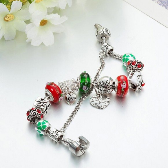 Браслет в стиле пандора Новый Год