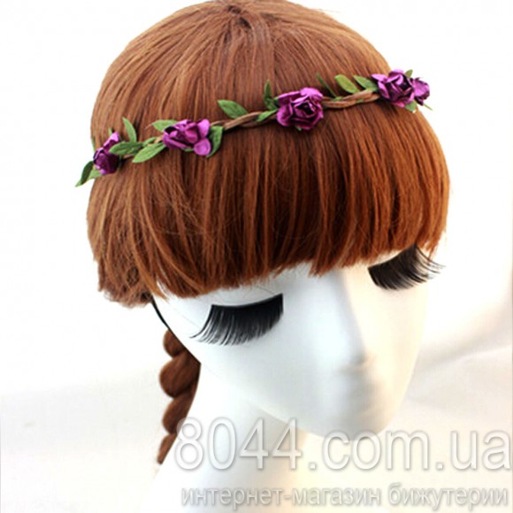 Обідок для волосся (вінок на голову) Трояндочки Обідок для волосся (вінок на голову) Трояндочки