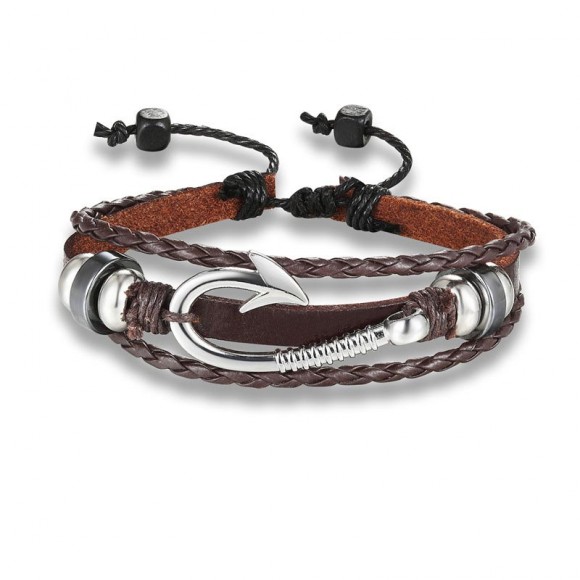 Шкіряний браслет Морський гачок