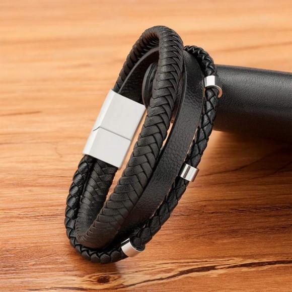 Чоловічий шкіряний браслет Тейлор