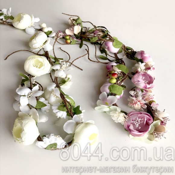 Вінок на голову з квітами Ніжність