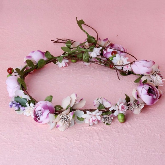 Вінок на голову з квітами Ніжність