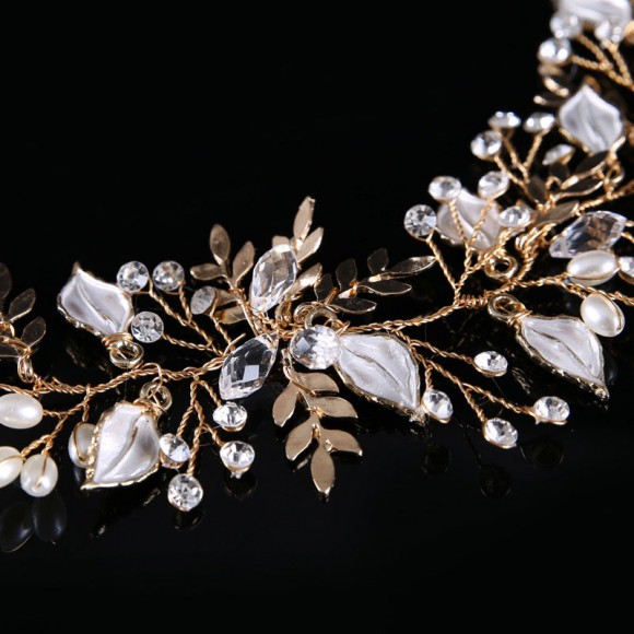 Весільний вінок із ювелірного дроту Квітковий