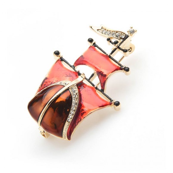 Брошь корабль Парус