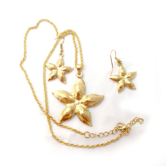 Набор украшений: кулон и серьги Синий цветок