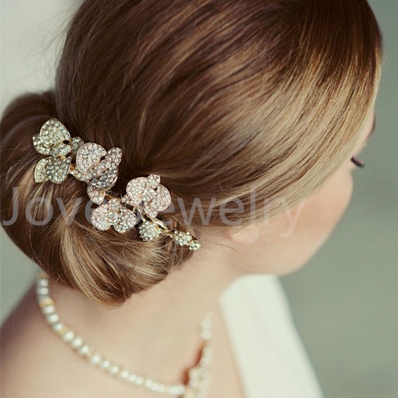 Гребінець для волосся Орхідея з кристалами Гребінець для волосся Орхідея з кристалами