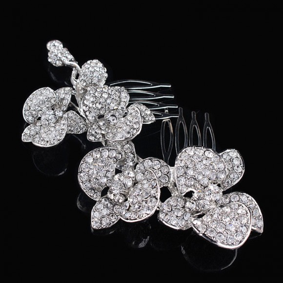 Гребінець для волосся Орхідея з кристалами Гребінець для волосся Орхідея з кристалами