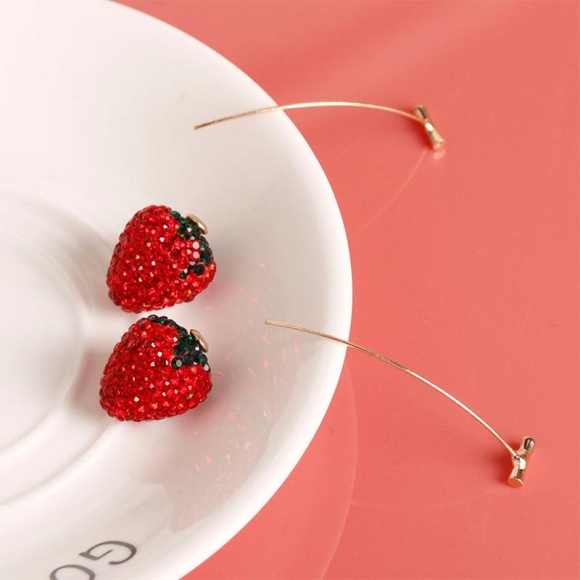 Серьги подвески Клубника Серьги подвески Клубника