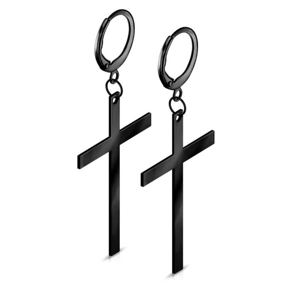 Сережки зі сталі Spikes Хрестик SE3652