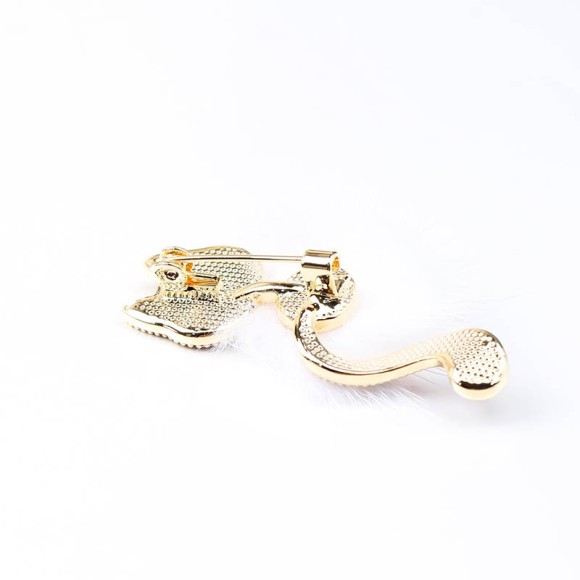 Брошка котик з пухом