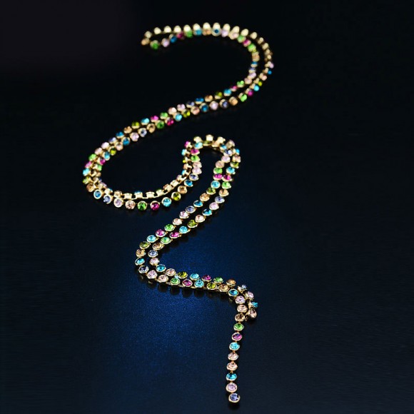 Довге кольє з кристалами сваровські Rainbow