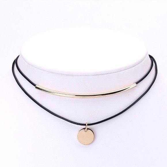 Чокер шкіряний Золота монетка