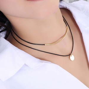 Чокер шкіряний Золота монетка