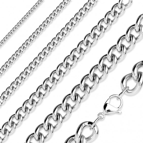 Ланцюжок із сталі Spikes Панцирне плетіння сріблястий SSN01