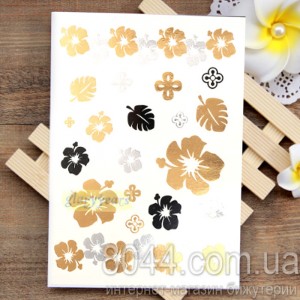 Флеш тату металлические — Набор Китайская роза