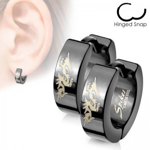 Серьги кольца из стали Spikes Дракон SSE-007 Серьги кольца из стали Spikes Дракон SSE-007