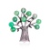 Брошка вінтажна Дерево зелене