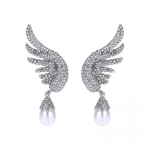 Серьги с камнями Крылья Shell pearl Серьги с камнями Крылья Shell pearl